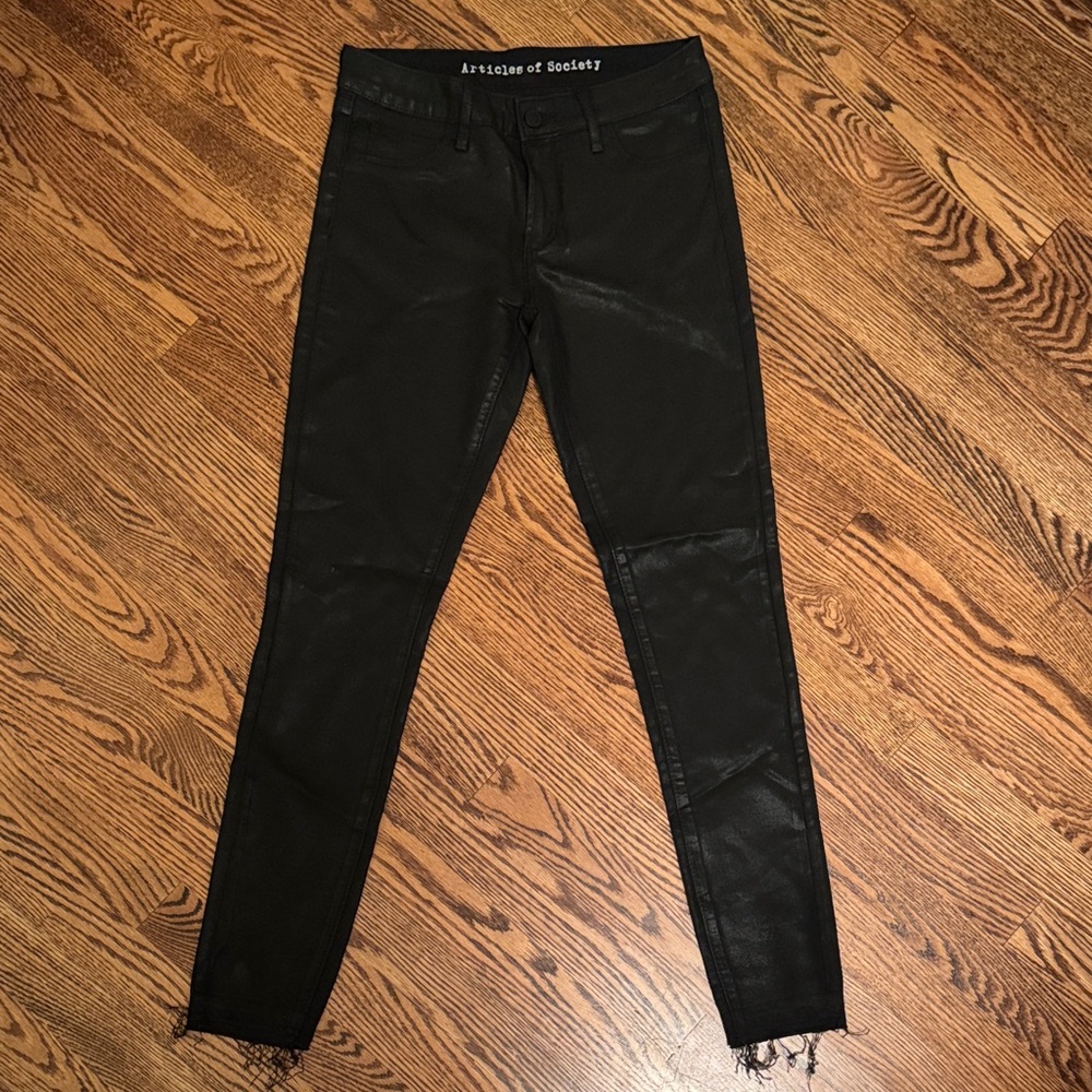 Articles Of Society Women's Black Shiny Skinny Jeans